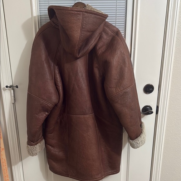 Men’s Walter Davoucci Dino Cellini Brown Shearling Lined Leather Coat Size XL - Picture 5 of 7